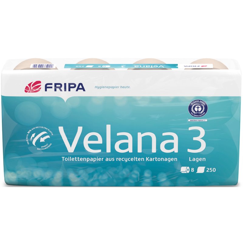 fripa Velana papier toilette, 2 épaisseurs, brun, 8 rouleaux